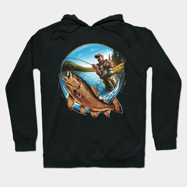 Cool Fishing For Men Women Fisherman Bass Trout Fish Hunting Hoodie by woormle